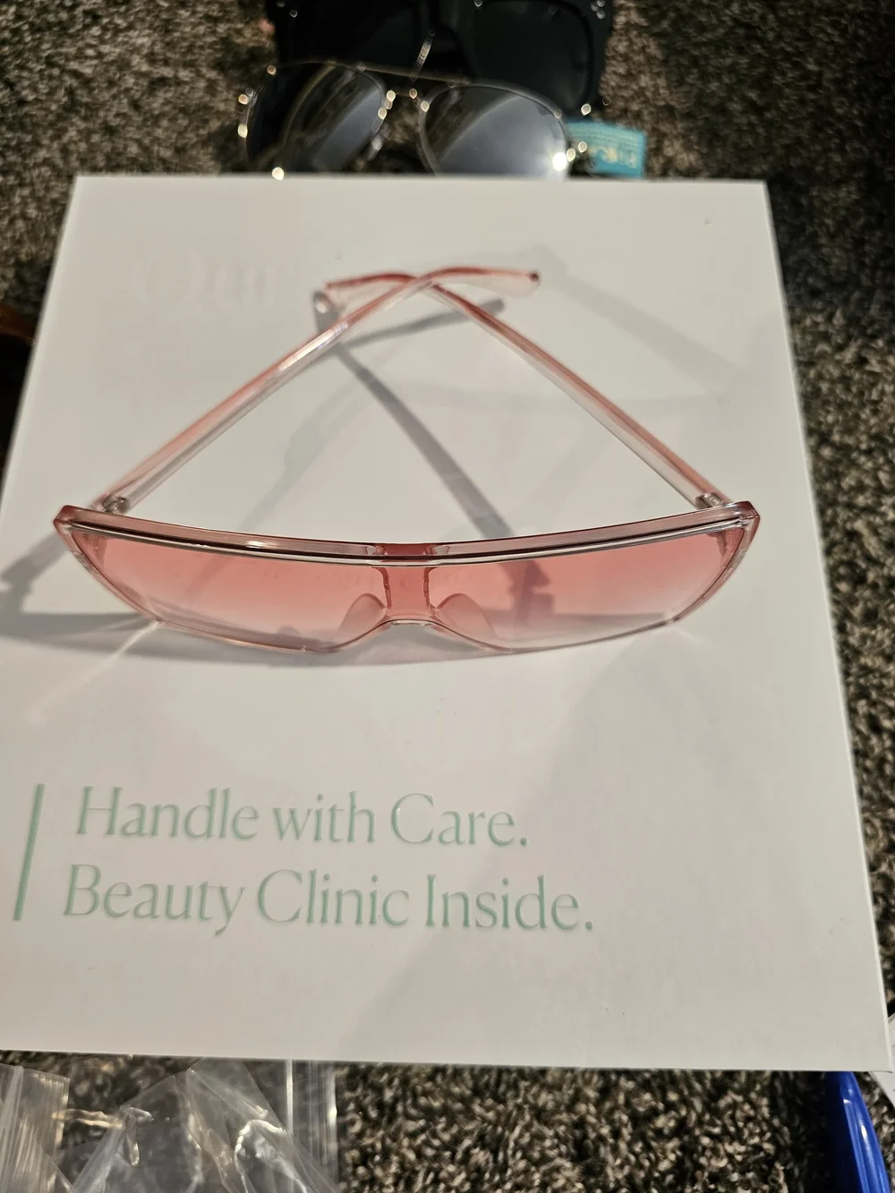 Women's Pink Shield Sunglasses — Slim Visor Style